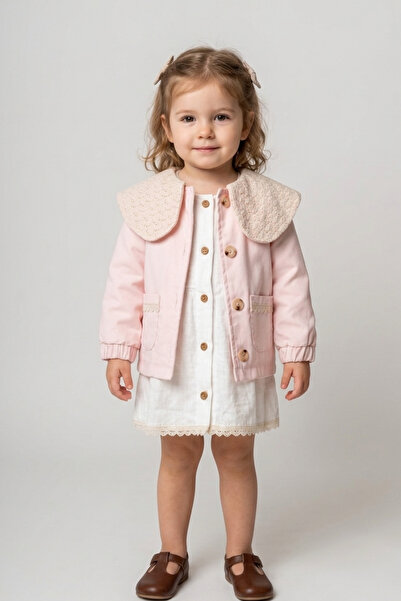 Bebezade Baby Girl |   Children's Vienna Jacketed Lace Collared Dress Set