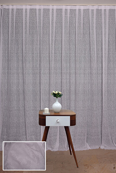 AKÇA TEKSTİL ستارة جاهزة للتركيب بتصميم مخطط باللون الأبيض الفاتح بجناح واحد ...