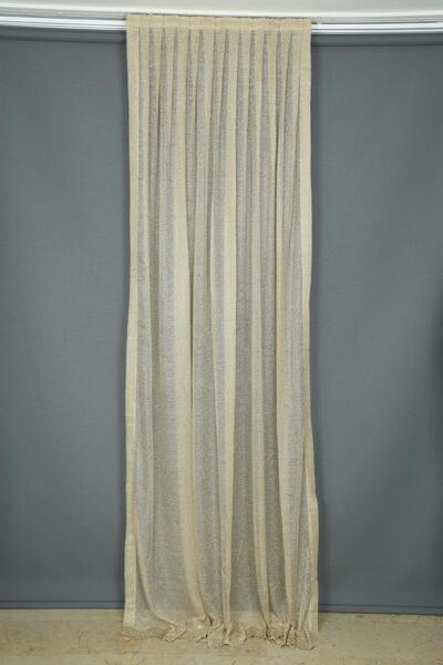 AKÇA TEKSTİL Dar Etek Mink Color Single Wing Ready-Made Pleated Background Cu...