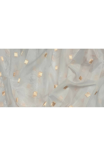 AKÇA TEKSTİL TERGAL ORANGE CHECKED WHITE COLOR SINGLE WING Ready Planted Plea...