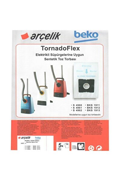 Beko Ηλεκτρική σκούπα Bks 1913 Μοντέλο 5 τεμαχίων Dust Bag Tornadoflex