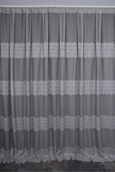 AKÇA TEKSTİL KDK 1260 ΣΧΕΔΙΟ ΓΚΡΙ ΧΡΩΜΑ ΜΟΝΟ ΦΛΑΝΤΙΚΟ Πλισέ Κουρτίνα Προετοιμ...