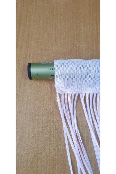 AKÇA TEKSTİL Права розова въжена завеса в рустик стил, ширина 100 см, дължина...