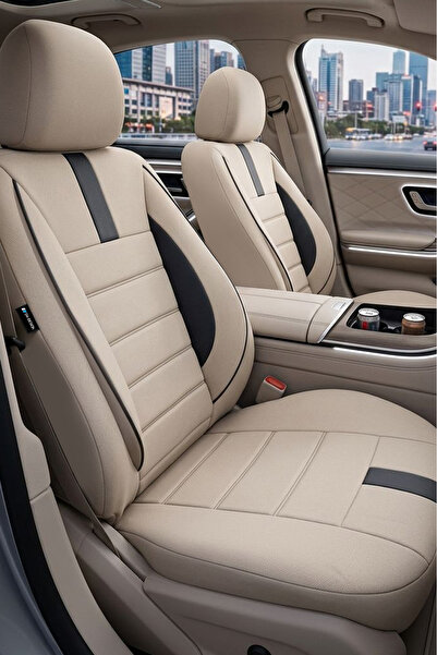 GM-DESIGN غطاء مقعد السيارة العالمي من الريش التايلاندي بلون البيج الأونيكس -...