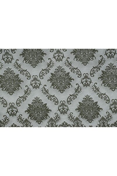 AKÇA TEKSTİL DAMAKS MODEL HAKİ YEŞİL RENK TEK KANAT Hazır dikilmiş Pileli Fon...