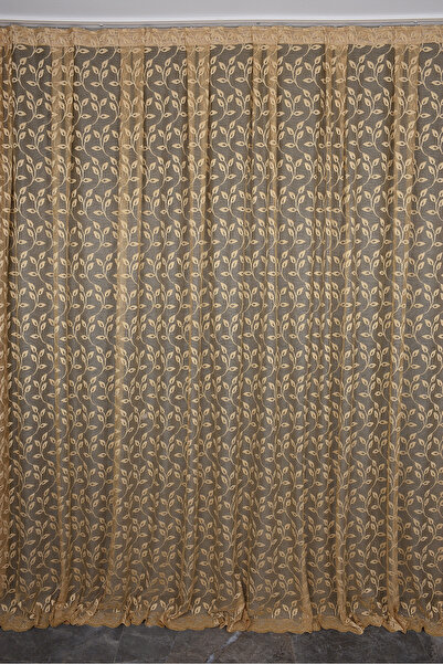 AKÇA TEKSTİL KDK 1055 ΣΧΕΔΙΟ ΧΡΥΣΟ ΧΡΩΜΑ ΜΟΝΟ ΦΛΑΝΤΙΣΤΙΚΟ Πλισέ Κουρτίνα Προε...