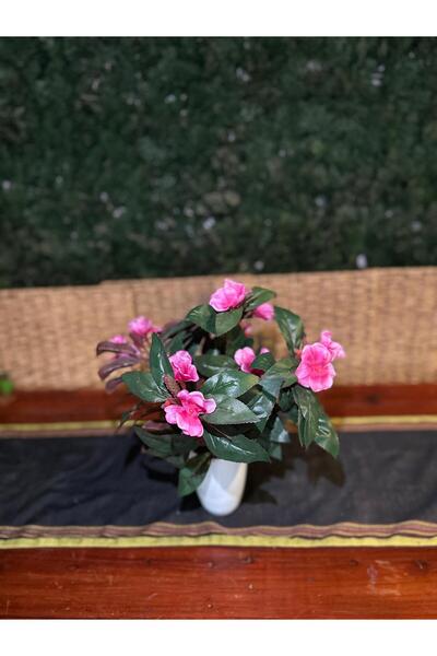 ASÇ YAPAY ÇİÇEK Porselen Saksıda Cam Güzeli Yapay Çiçek