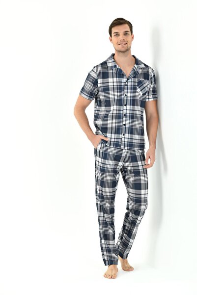 Yeni İnci ÖNDEN DÜĞMELİ 3'LÜ ERKEK PİJAMA TAKIM EPJ807