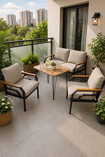 Dekoport Kutay Bahçe, Balkon, Çay Seti Koltuk Takımı, Metal Kanepe Güneşe Day...