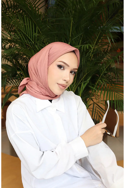 sefamerve Πλισέ Κασκόλ 70345-15 Γαλακτώδης καφές