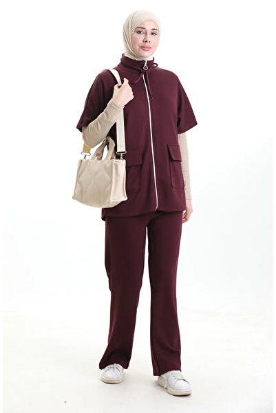 sefamerve Oysho Υφασμάτινο Σετ Γιλέκο 11330-03 Δαμασκηνί