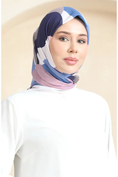 sefamerve Μαλακό κασκόλ με σχέδιο 70253-05 Ναυτικό γκρι