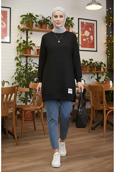 sefamerve Černá sportovní tunika s rozparkem - 0529-01