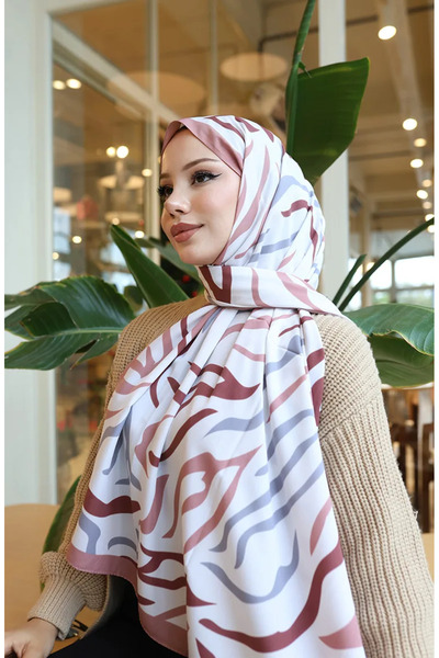 sefamerve Σάλι Κάπρι με σχέδιο 70347-04 Σκούρο Γκρι Πούδρα