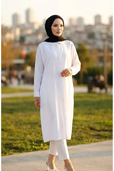 sefamerve Raglan Sleeve Tunic 4066-02 White