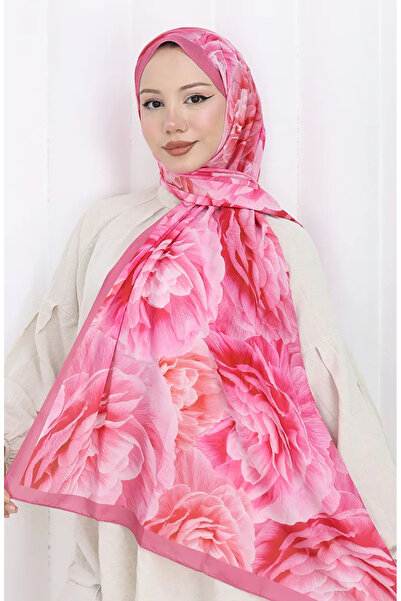 sefamerve Σάλι Κουζά με βαμβακερό σχέδιο 70322-02 Ροζ