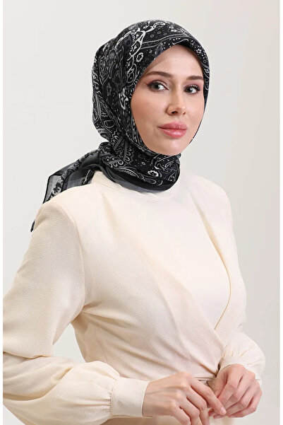 sefamerve Κεχριμπαρένιο Κασκόλ 70290-11 Μαύρο Γκρι