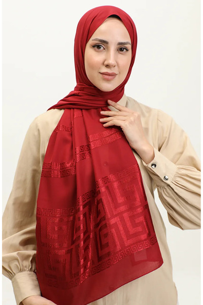 sefamerve Σάλι σιφόν μπορντό - Ζακάρ, Μοντέλο 2070-03