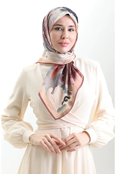 sefamerve Eșarfă din fibre naturale cu model Karaca 82016-04 Caramel Orange