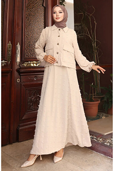 sefamerve Διπλό Σετ με Ελαστικό Μπουφάν 0133-02 Mink