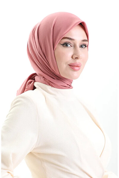 sefamerve Koton Jakarlı Eşarp 90199-02 Gül Kurusu