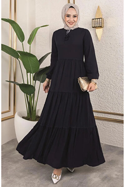 sefamerve Šaty s detailem střapce 0229-04 tmavě modrá