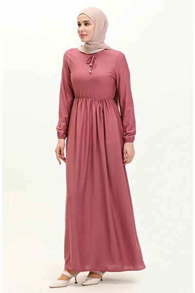sefamerve Φόρεμα Dusty Rose Gathered Waist - 0575-10