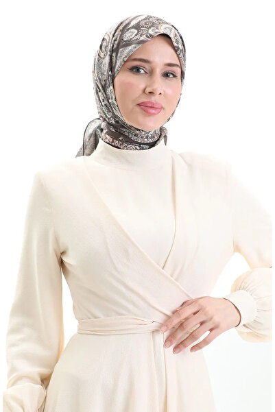 sefamerve Βαμβακερό κασκόλ Karaca με σχέδιο 81094-13 Καφέ Πράσινο