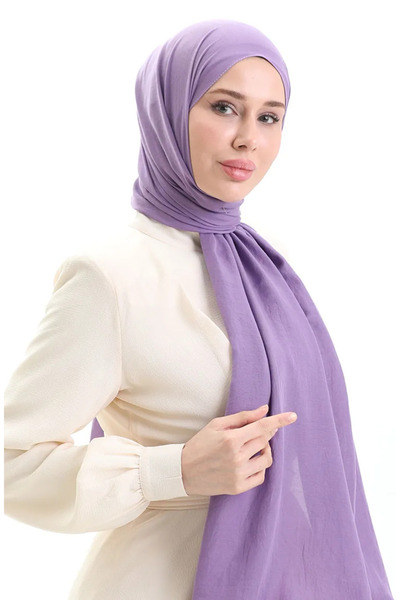 sefamerve Βαμβακερό μαλακό σάλι 70283-06 Λιλά