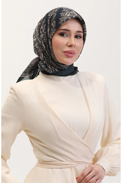 sefamerve Ethnic Κεχριμπάρι Κασκόλ 70279-03 Σμαραγδένιο Πράσινο