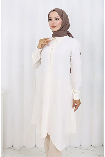 sefamerve Printed Buttoned Tunic 1102-07 Ecru