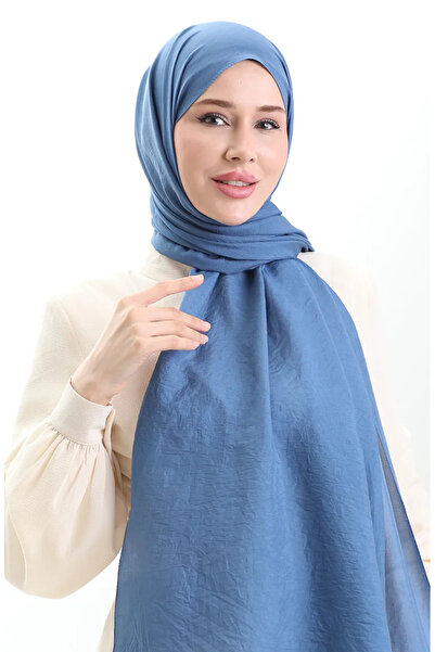 sefamerve Madame Mary Γαλλικό Voile Shawl 19099-06 Indigo