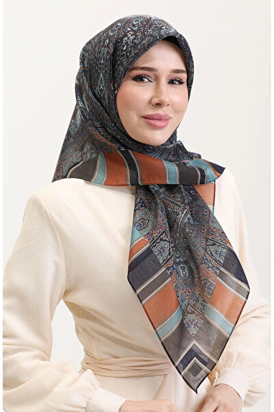 sefamerve Εθνοτικό κασκόλ κεχριμπαρένιο 70276-03 Τιρκουάζ