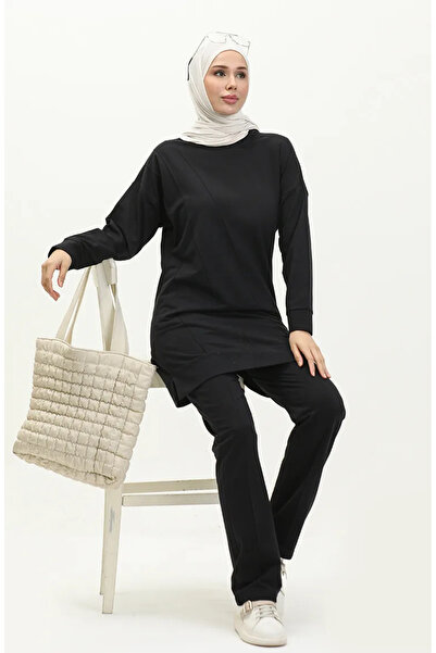 sefamerve Μαύρο Σετ Φούτερ 2 τεμαχίων - 23009-02