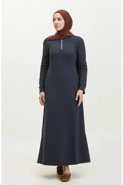 sefamerve Φόρεμα Navy Blue με φερμουάρ - 2148C-01