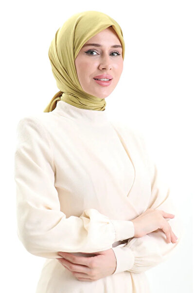 sefamerve Madame Mary Γαλλικό Φουλάρι Voile 19098-09 Λαδιό Πράσινο