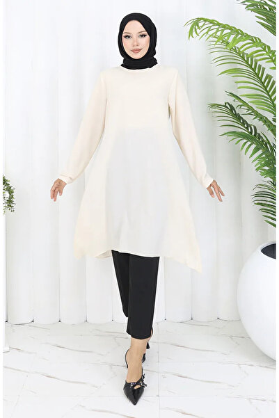 sefamerve Ασύμμετρο Πριγκίπισσα Τουνίκ 4101-07 Μπεζ