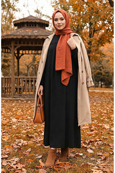 sefamerve Viskózové šaty s polovičním zapínáním na knoflíky 7103-02 Černé