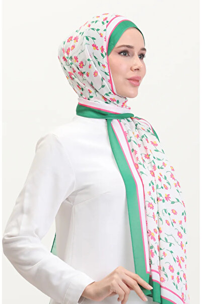 sefamerve Με σχέδιο Μαλακό σάλι 70264-10 Πράσινο Ροζ