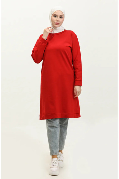 sefamerve Hanorac roșu cu guler rotund - 23124-01