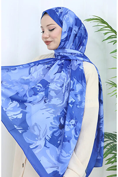 sefamerve Μαλακό σάλι με σχέδιο 70318-11 Τζιν Μπλε