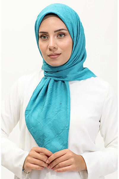 sefamerve Туркуазна рівна бамбукова хустка - 2056-19 Модель