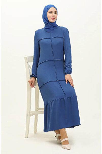 sefamerve Φόρεμα Indigo Aerobin Fabric Gathered - 6595-01