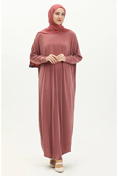 sefamerve 2000-18 Rochie lejeră cu mânecă liliac de culoare pulbere