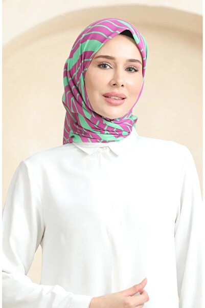 sefamerve Φουσκωτό πράσινο μαλακό βαμβακερό κασκόλ - 19093-14