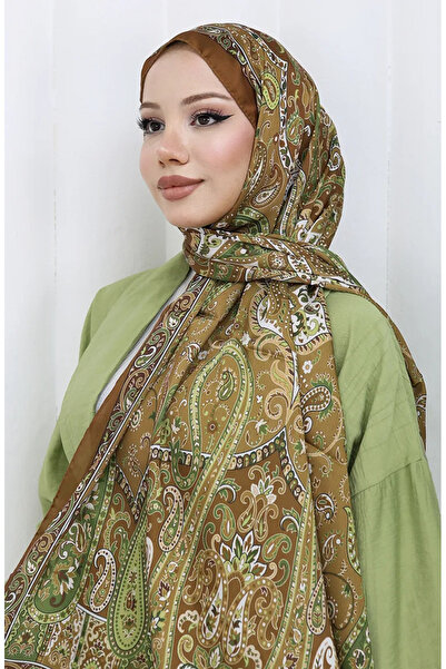 sefamerve Σάλι Janjan με έθνικ σχέδιο 70306-05 Καφέ Πράσινο