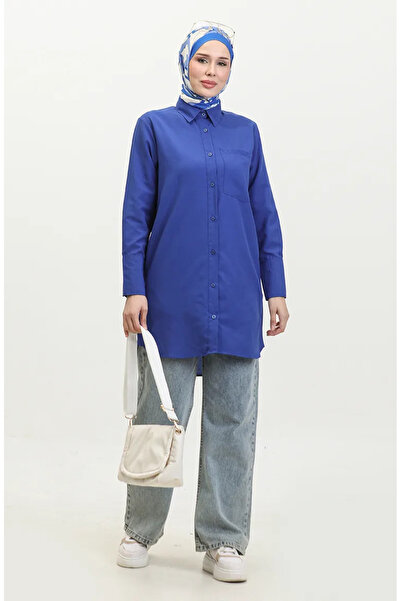sefamerve Düğmeli Tunik 4820-02 Saks