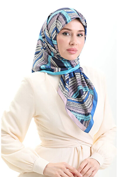 sefamerve Φουλάρι Karaca Rayon 81055-08 Navy Blue Saks