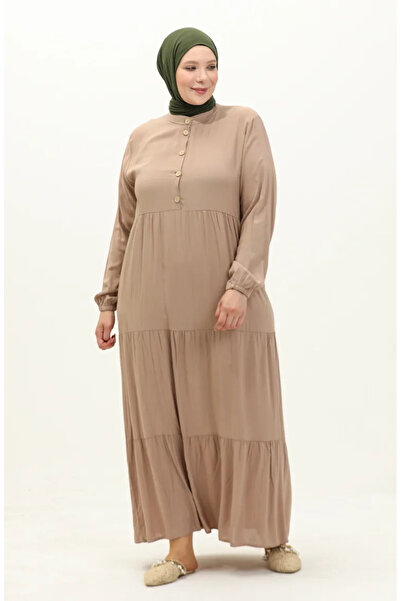 sefamerve Φόρεμα μεγάλου μεγέθους από βισκόζη 4068-03 - Βιζόν