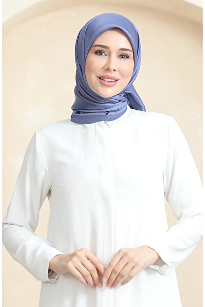 sefamerve Απλό κρυστάλλινο κασκόλ 70252-24 Ινδίγκο